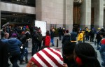 Scene outside 30 Rockefeller Center during exteriors filming for the show 30 Rock